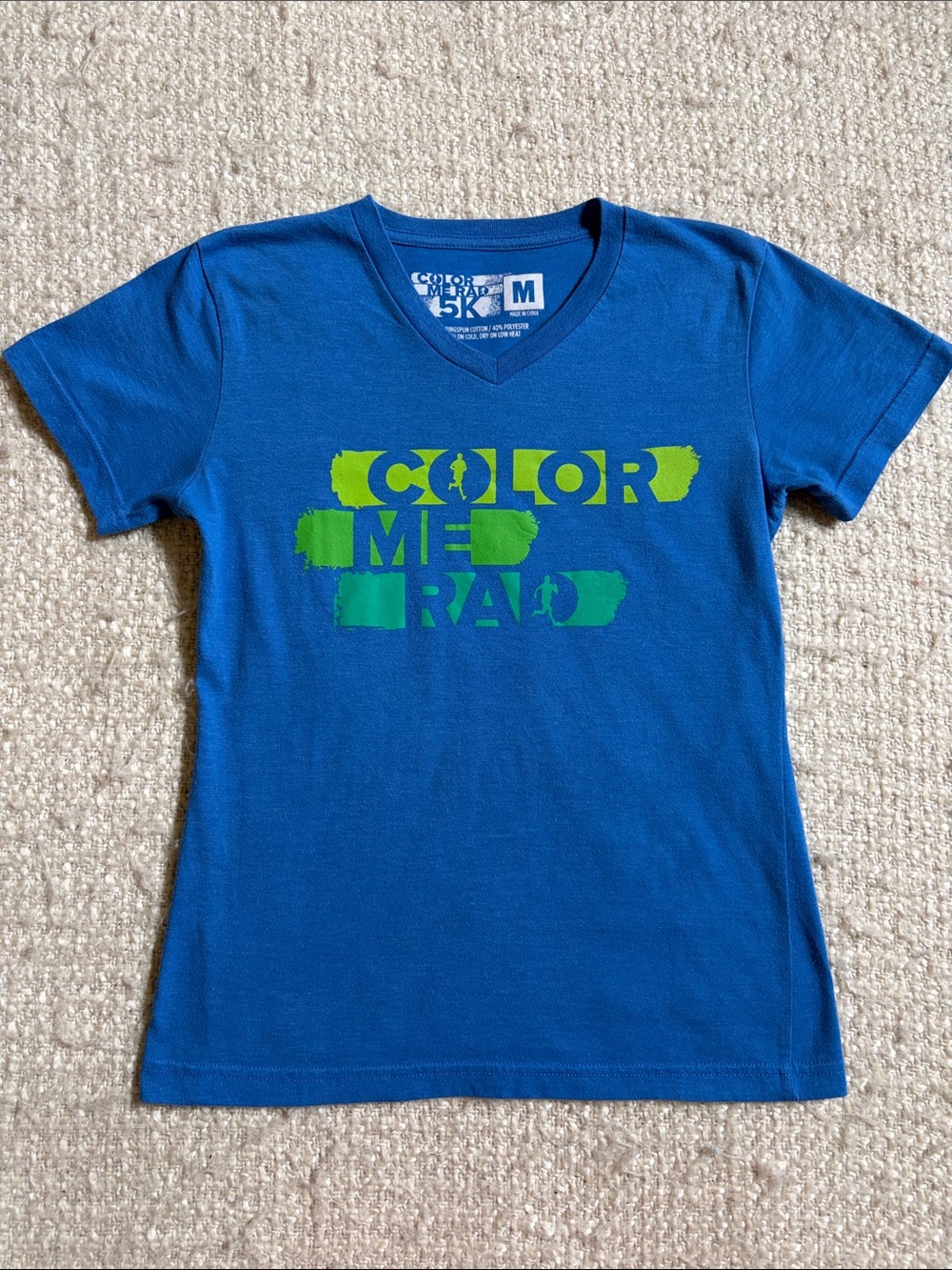 🏃🏻‍♀️ COLOR ME RAD WOMENS SIZE MEDIUM BLUE RACE DAY TEE SHIRT